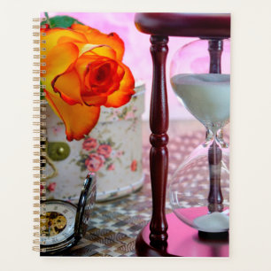 Rose, Sablier et montre de poche