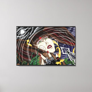 Rose Sara à l'étang Imprimantes en toile Stretched