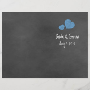 Rose sauvage Chalkboard plié programme de mariage