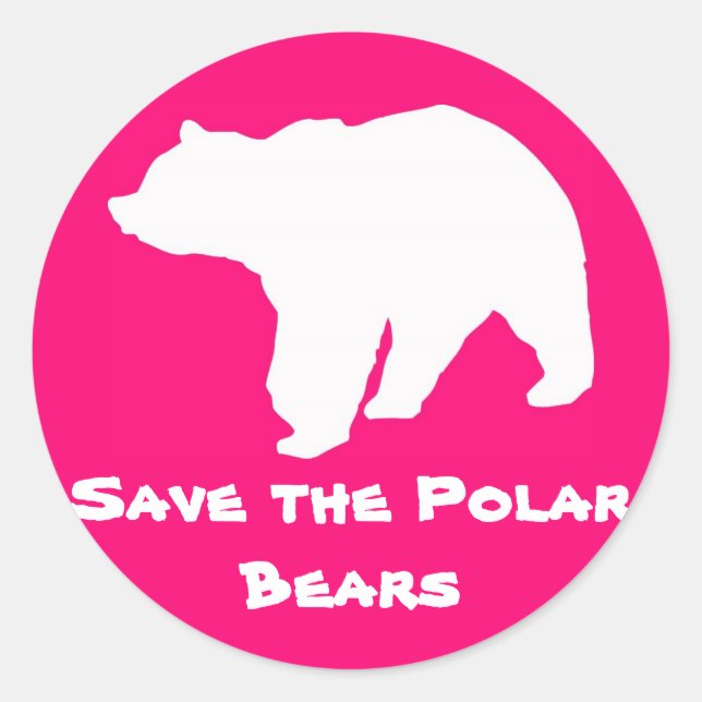 Rose Sauvons les Stickers Ours Polaires (Devant)
