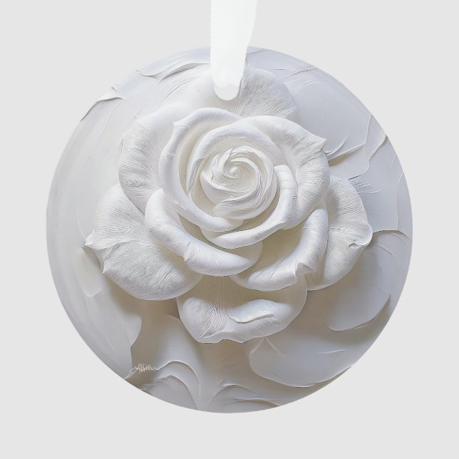 Rose Sculptée - Blanc sur Blanc (devant)