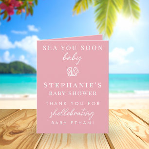 Rose Sea You Soon Mignonne Fille Baby Shower Merci