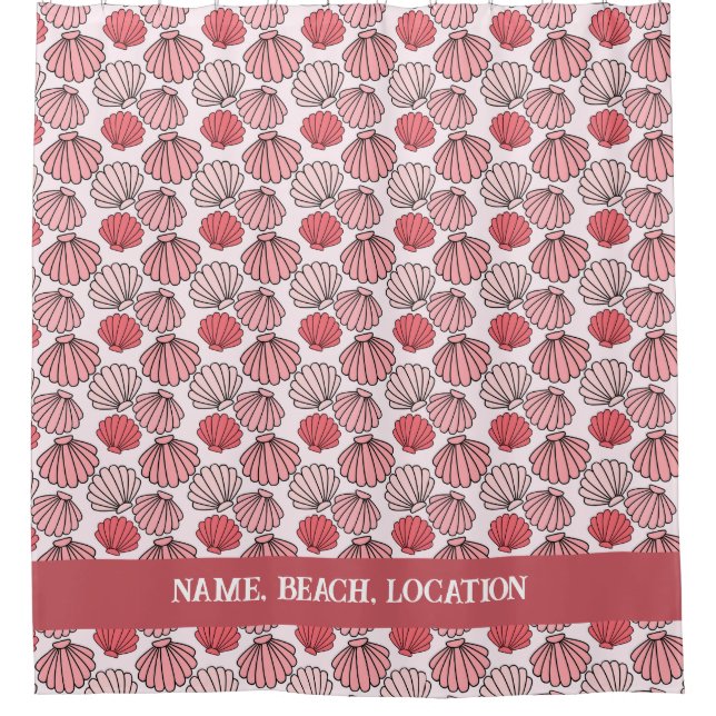 Rose Seashell Motif rideau de douche - Texte perso (Devant)
