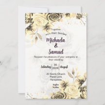 Rose Sépia - Invitation de mariage