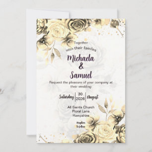 Rose Sépia - Invitation de mariage