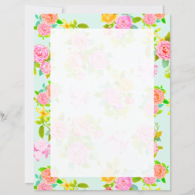 Rose Shabby Vintage bleu noir (Devant)