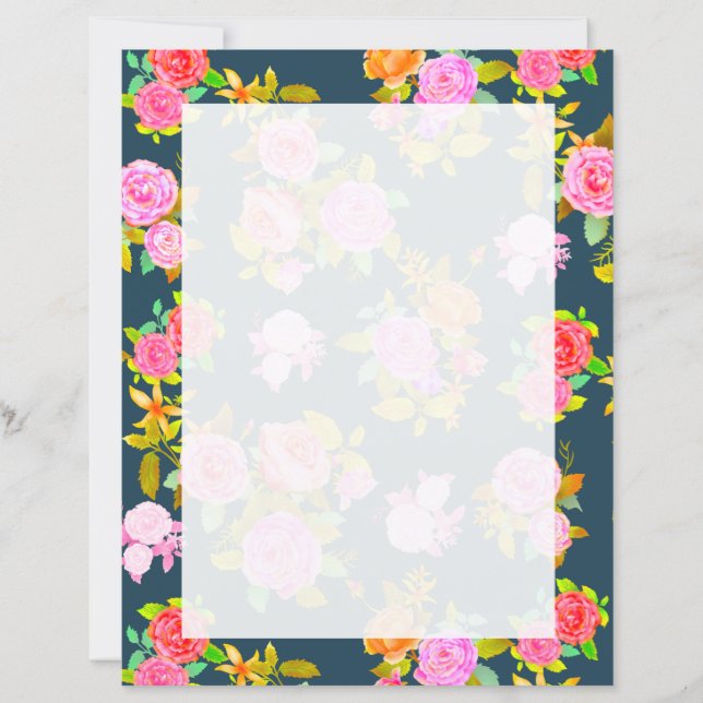 Rose Shabby Vintage Navy Blank (Devant)