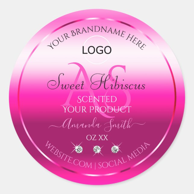 Rose Shimmery Produit Diamants Étiquettes Initiale (Devant)