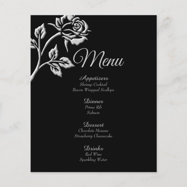 Rose simple en argent (Devant)