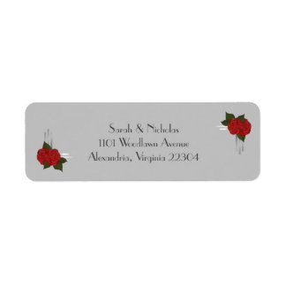Rose simple et élégant Étiquettes de adresse déco
