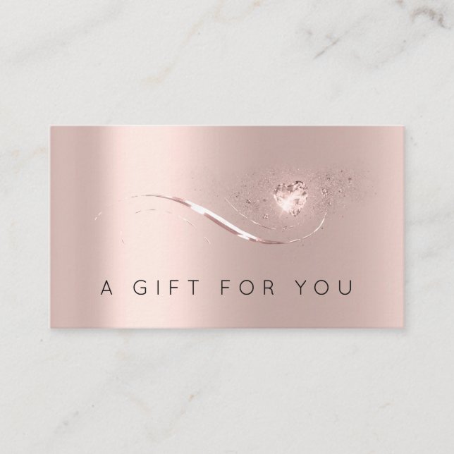 Rose simple Gold Heart Certificat cadeau Lashes MU (Devant)