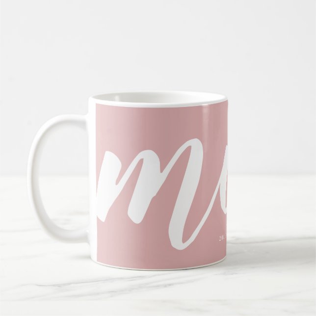 Rose | Simple Typographie Maman EST. Mug (Gauche)