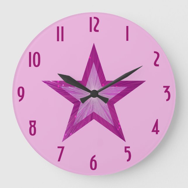 rose Star 'numéros horloge ronde rose pâle rose (Recto)