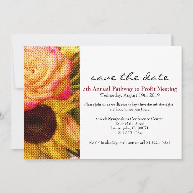 Rose Sunflower Corporate Event Invitation (Devant)