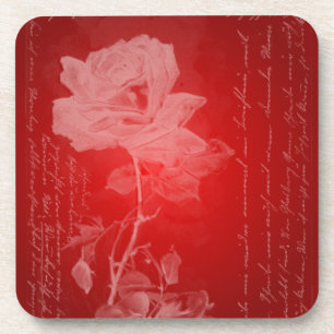 Rose sur le Dessous de verre Red Valentine