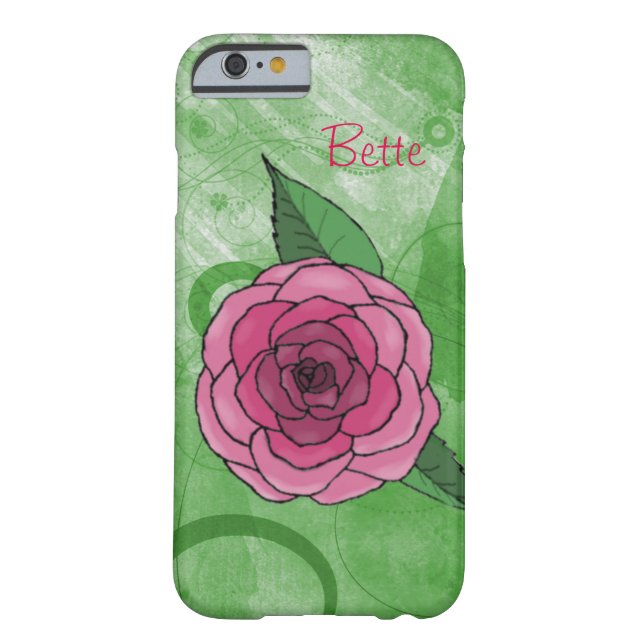 Rose sur l'iPhone vert 6 Coque (Dos)