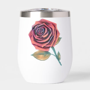 Rose surdimensionné stylisé - Vintage rouge