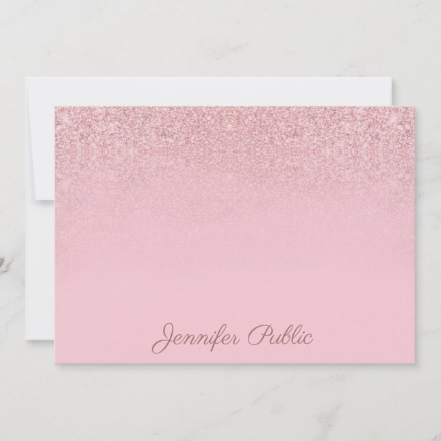 Rose tendance Gold Hand Script Name Elegant Modèle (Devant)