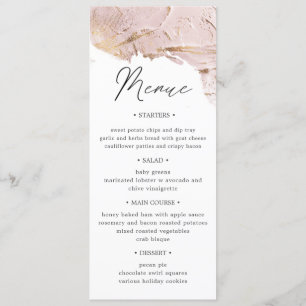 rose textuel or Mariage Dîner Menu Invitation