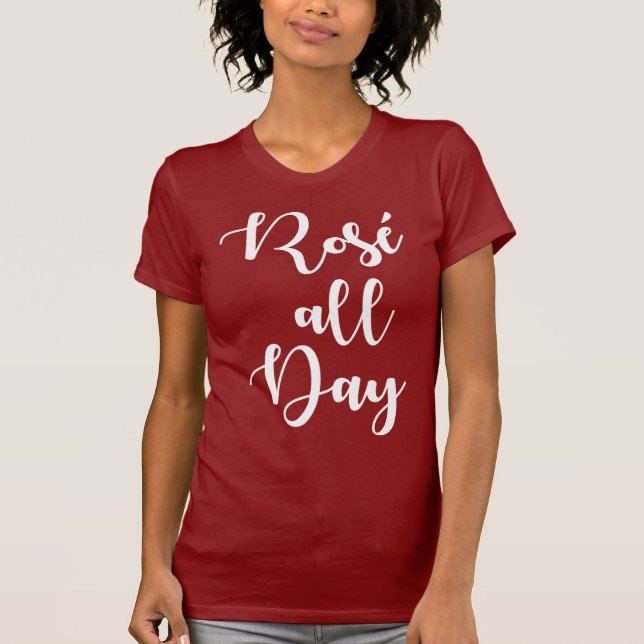Rosé toute la journée | T-shirt couleur marron (Devant)