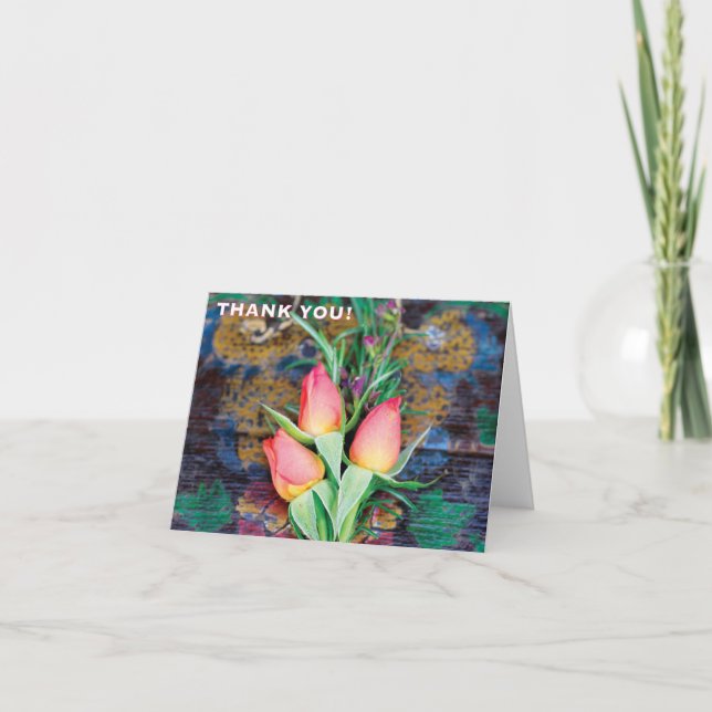 Rose Trio, merci - Note Card (Devant)