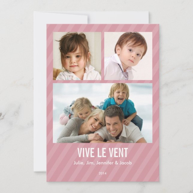 Rose Triple carte de photo de vacances (Devant)