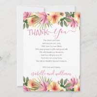 Rose Tropical Floral Blooms Baby shower Merci