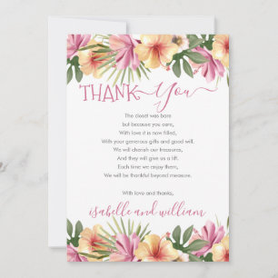 Rose Tropical Floral Blooms Baby shower Merci