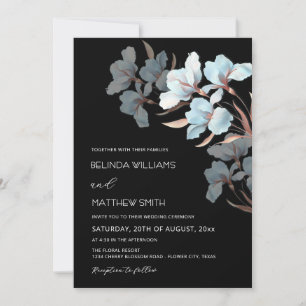 Rose Turquoise Or Artistiques Invitation