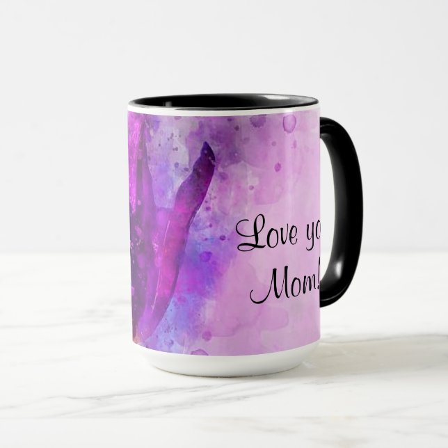 Rose Unique, Aquarelle, Mug de la Fête des Mères (Devant droit)