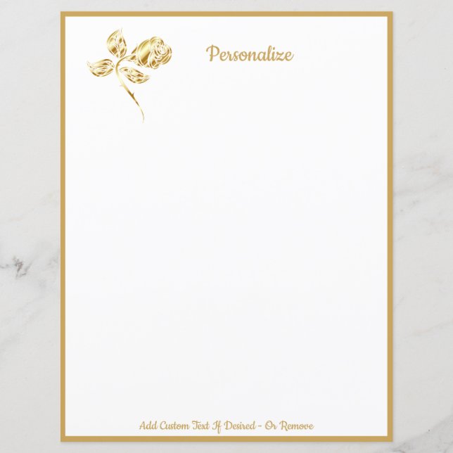 Rose Unique en Or Personnalisée Élégante (Devant)