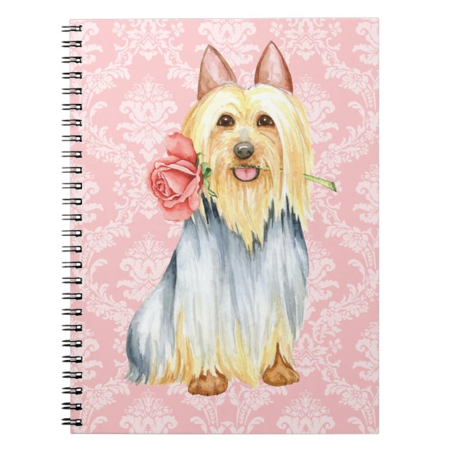 Rose Valentine Silky Terrier Carnet (Devant)