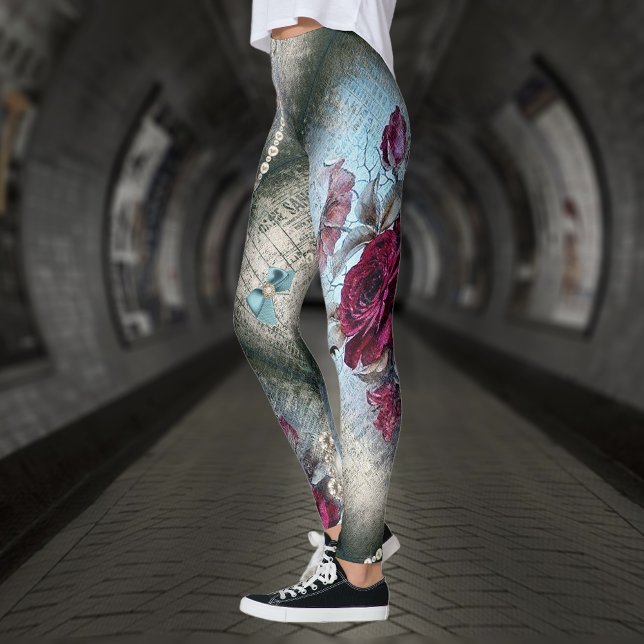 Rose victorien Ephemera Leggings (Créateur téléchargé)