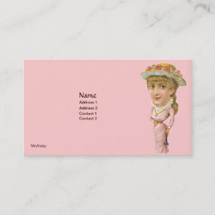 ROSE VICTORIENNE CARTES DE VISITE - PERSONNALISABL