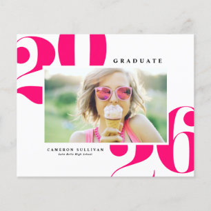 Rose vif 2025 Typographie Gras Photo Remise de dip