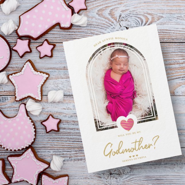 Rose vif Moderne Cœur Doré Effet Faux Marraine (Créateur téléchargé)