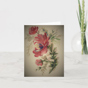 Rose vintage - Carte de voeux vierge