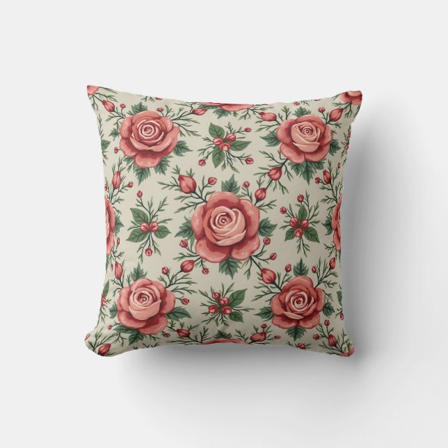 Rose vintage coussin de jardin (Recto)