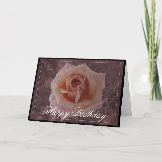 Rose vintage design Bonne carte d'anniversaire (Devant)