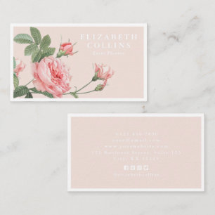 Rose vintage Elegant Event Planner Carte de visite