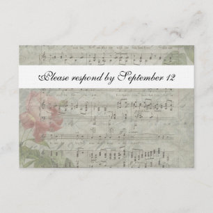 Rose vintage et musique rsvp avec enveloppe