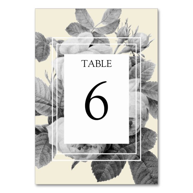 rose vintage, floral, élégante Carte Table (Par défaut)