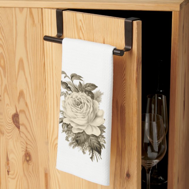Rose vintage Floral Serviette à main (Pliage en tiers)