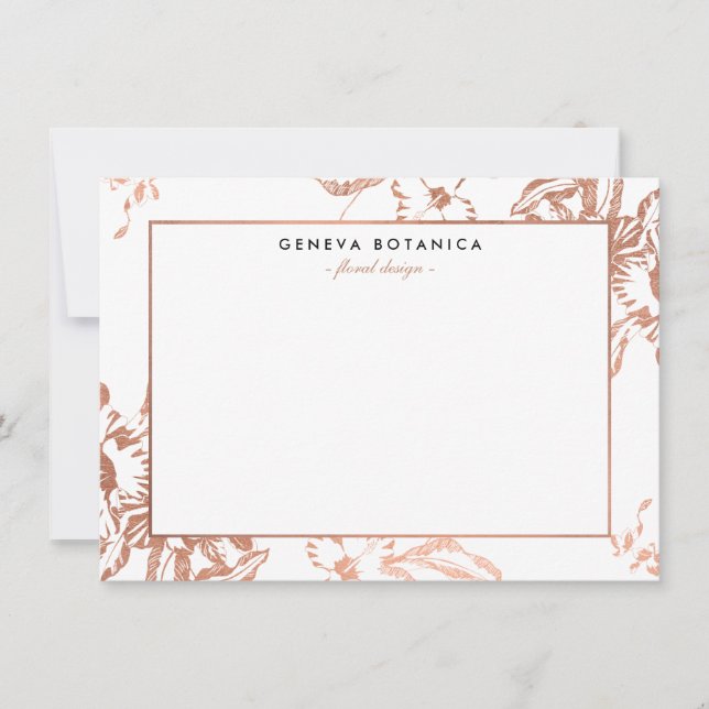 Rose vintage Gold Floral Patte Flat Note (Devant)
