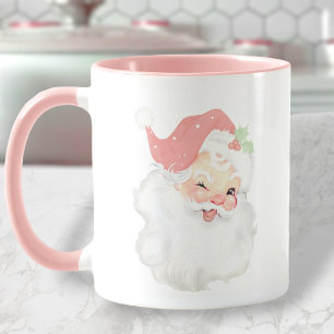 Rose Vintage rose vif Wing Père Noël Christmas Mug