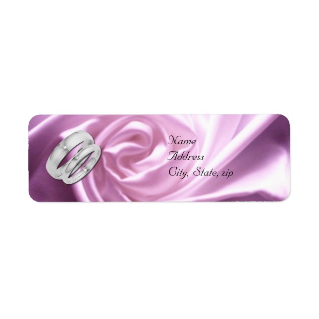Rose violet Adresse de retour Mariage Étiquettes (Devant)
