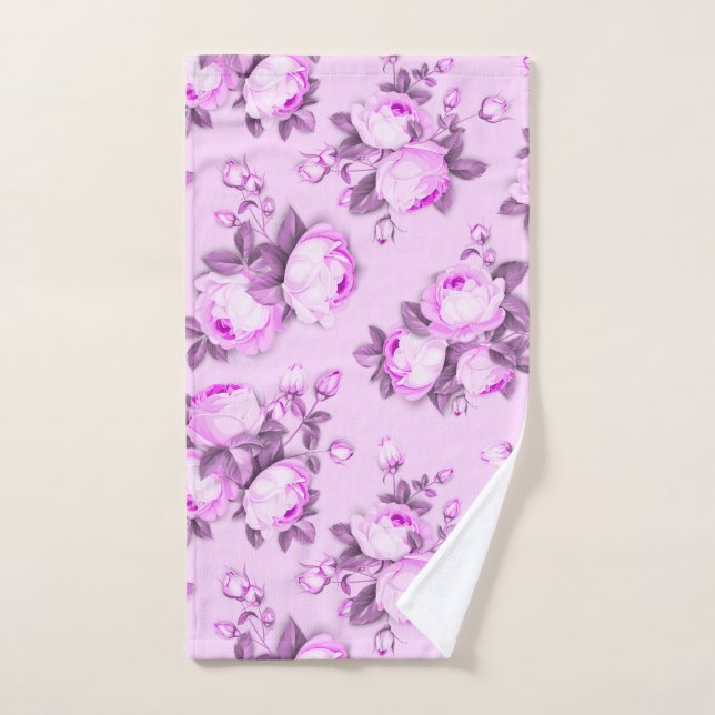 Rose violet chic floral  (Serviette à main)