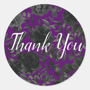 Rose violet et noir gothique Faveur Sticker Étique