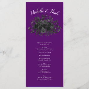 Rose violet et noir Programmes de mariage gothique