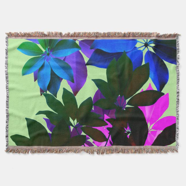 Rose, Violet, Feuillage Vert Jeter Couverture (Devant)
